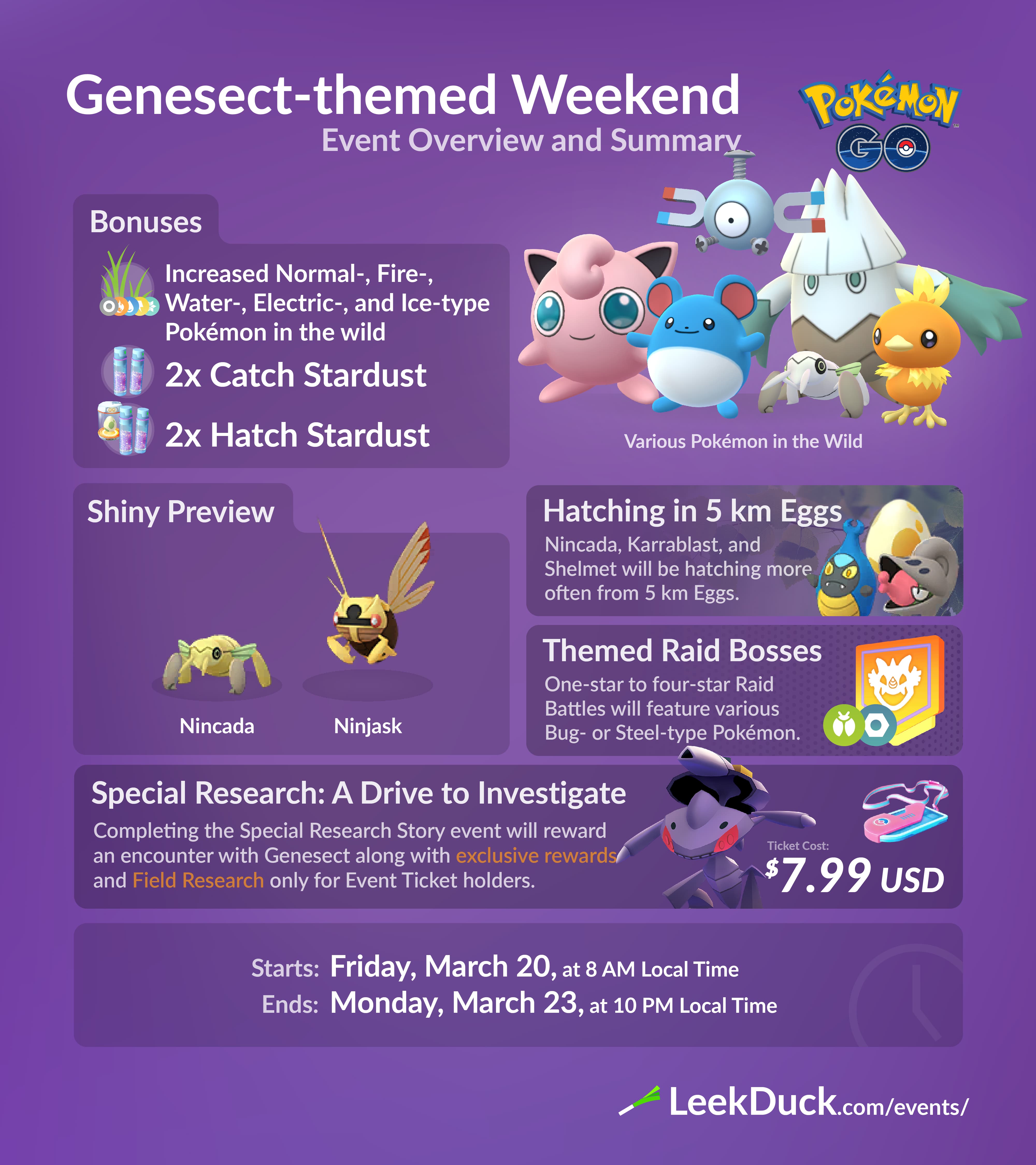 Genesect Themed Weekend Leek Duck Pokemon Go News And Resources