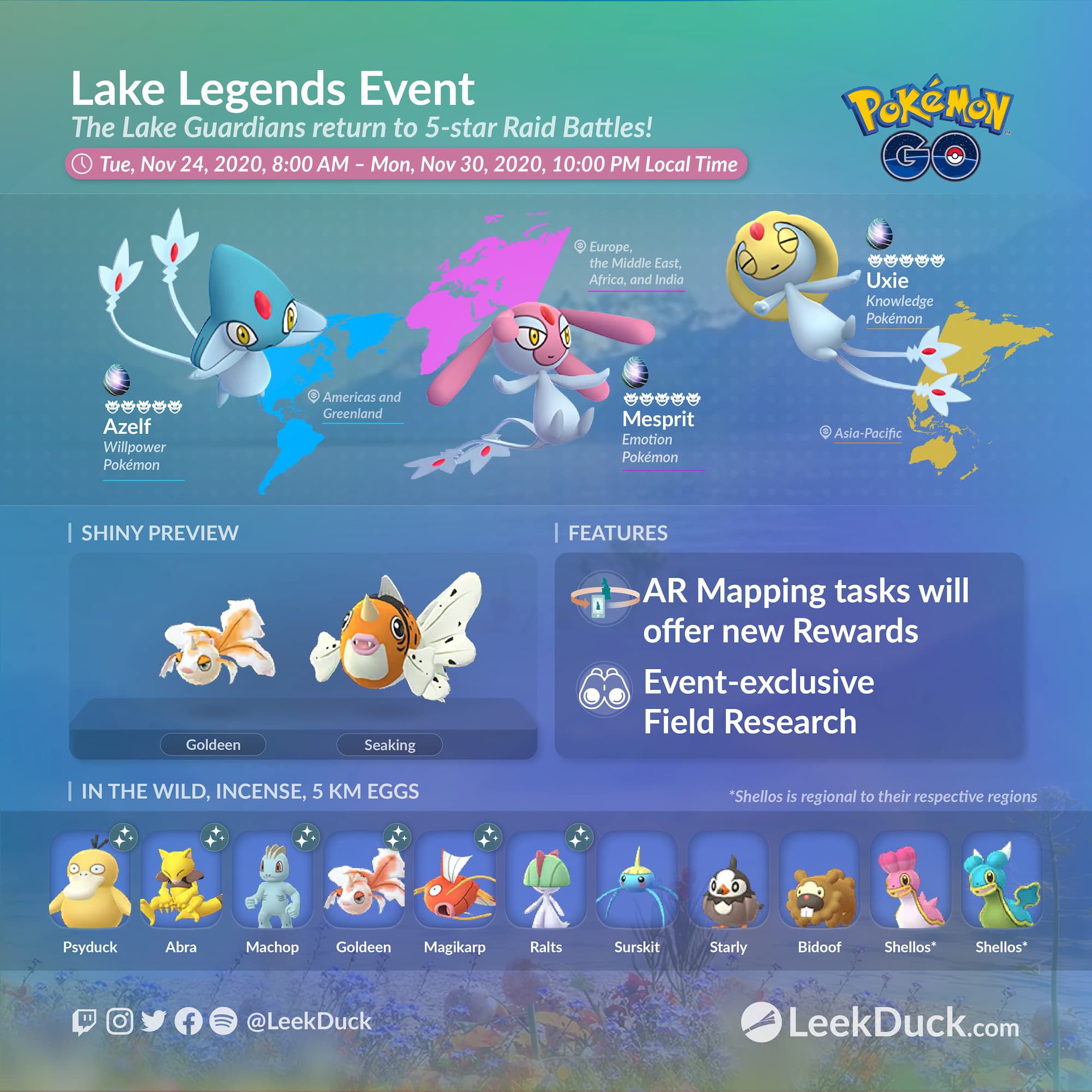 Lake Legends Event Leek Duck Pokemon Go News And Resources