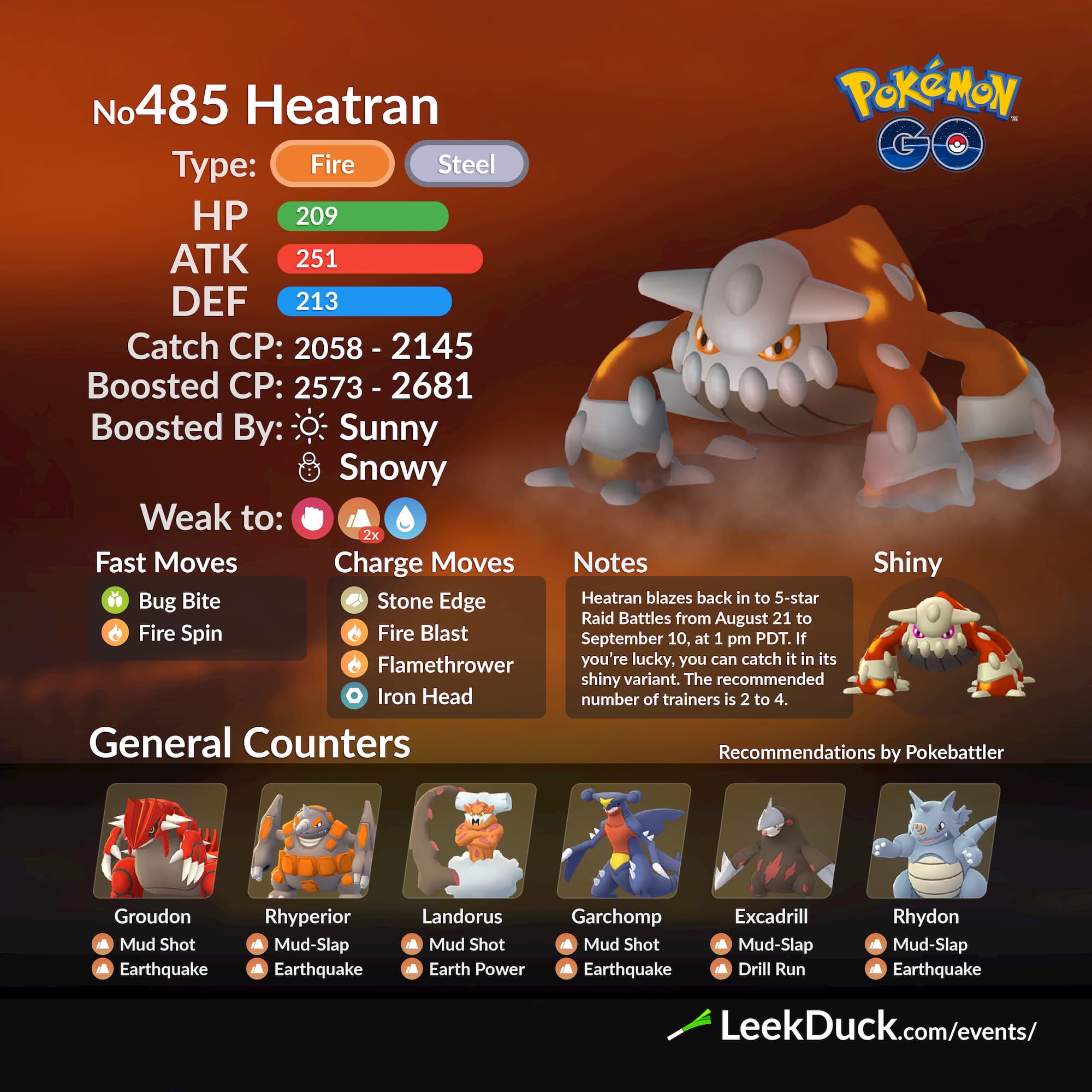 Heatran Returns to Raids - Leek Duck 