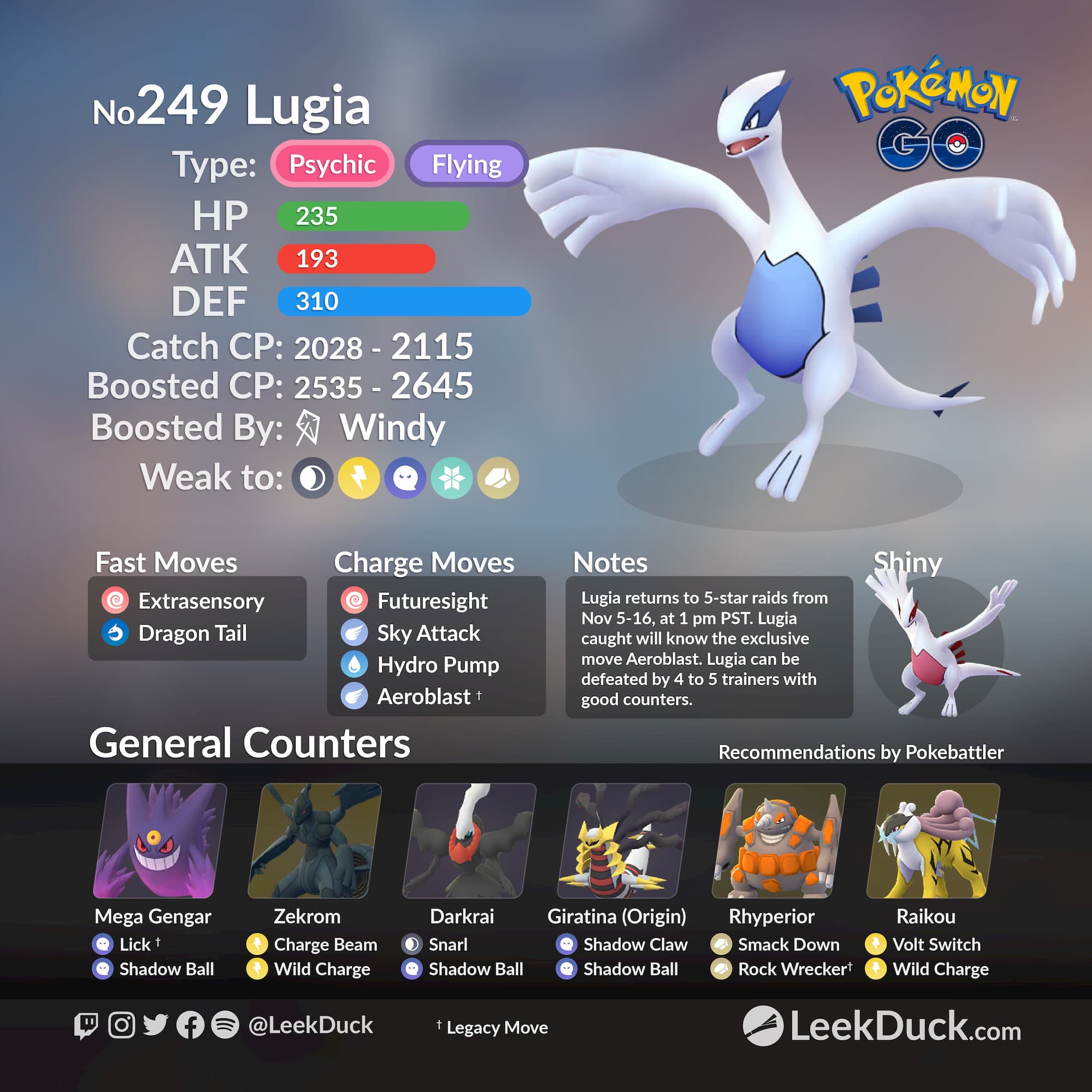Lugia in Raids - Leek Duck | Pokémon GO 