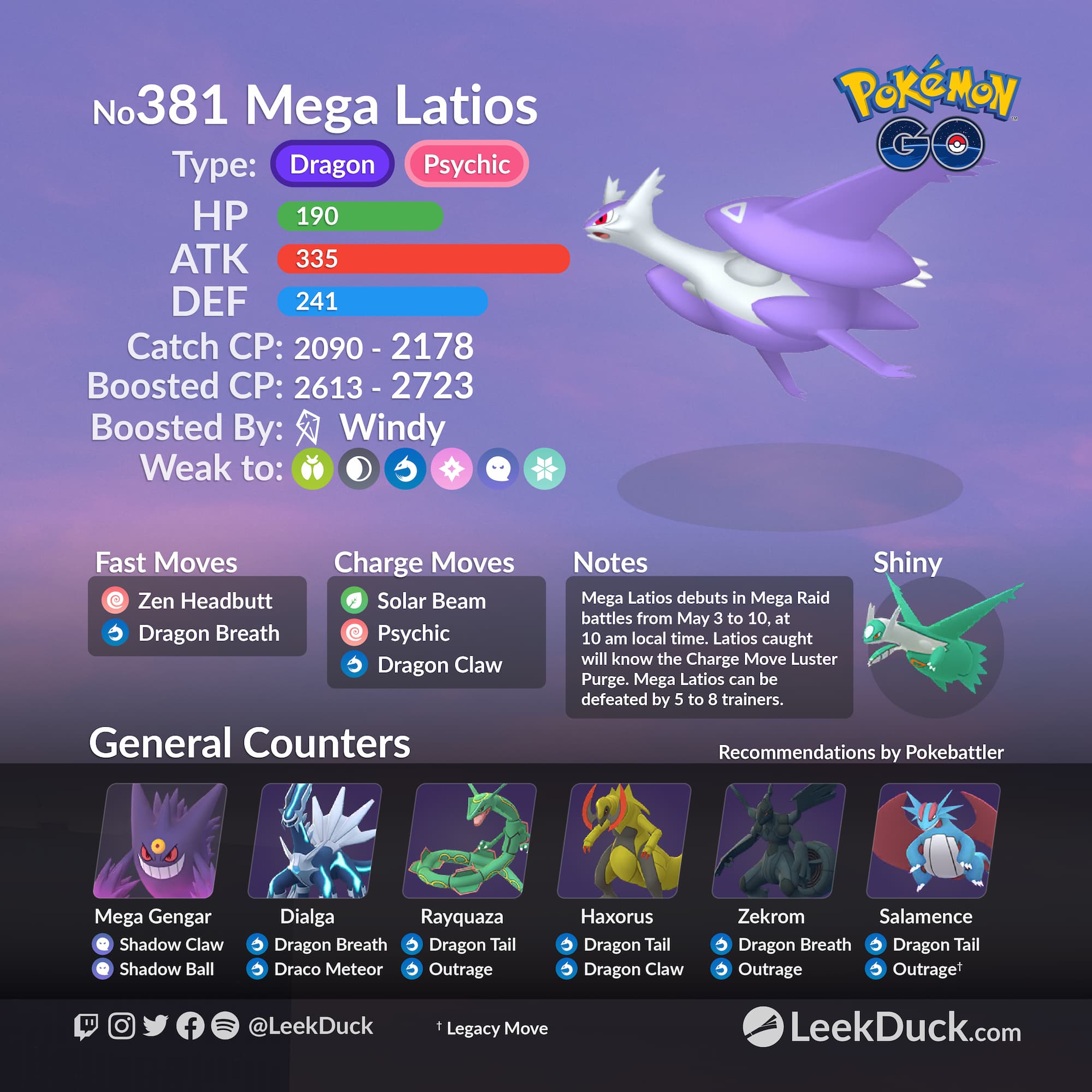 Mega Latias (Pokémon GO) - Best Movesets, Counters, Evolutions and CP