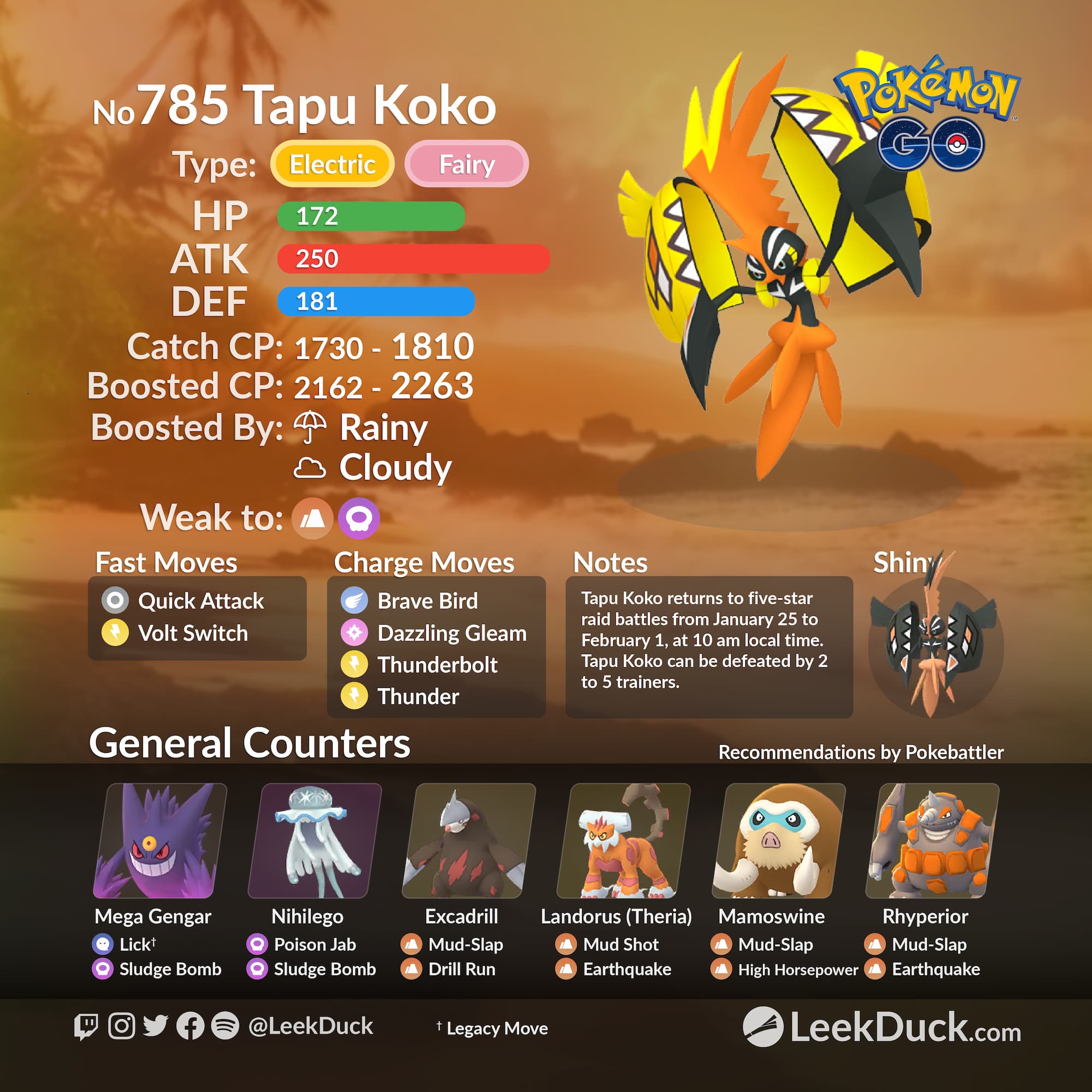 Pokemon Go Tapu Koko raid counters, weaknesses & Shiny availability -  Dexerto
